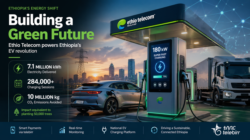 Ethio Telecom Scales National EV Platform as 284,000 Charging Sessions Signal Energy Shift