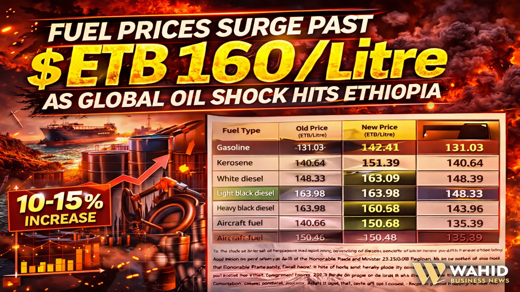 Fuel Prices Surge Past ETB 160/Litre as Global Oil Shock Hits Ethiopia