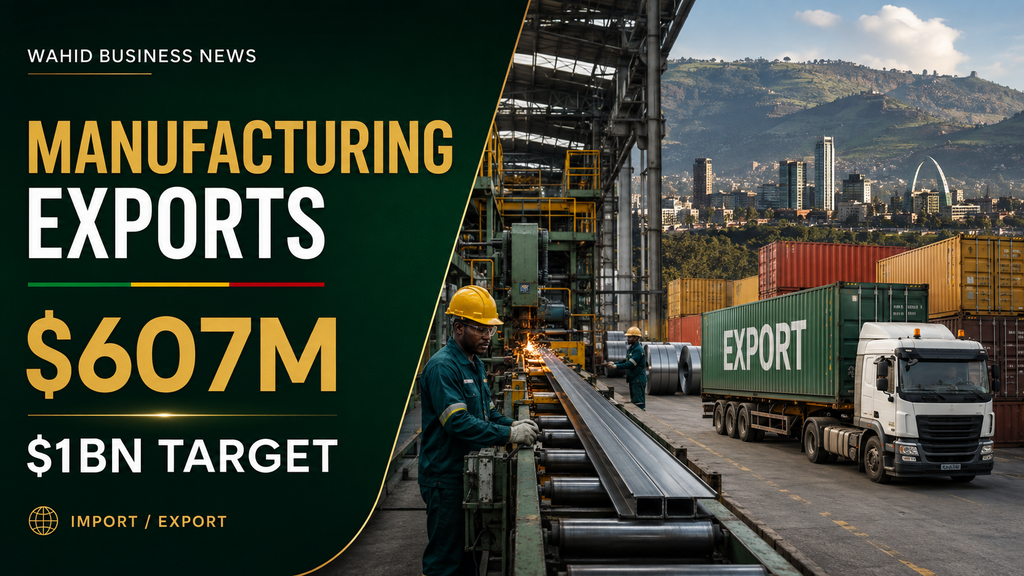 Ethiopia targets $1bn manufacturing exports after $607m fiscal-year result