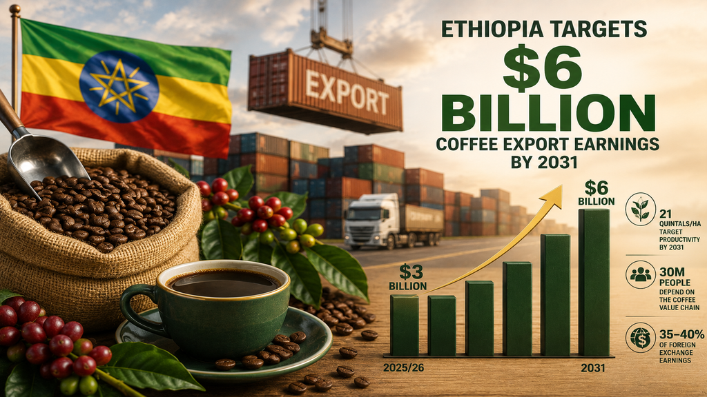 Ethiopia Targets USD 6bn Coffee Exports by 2031
