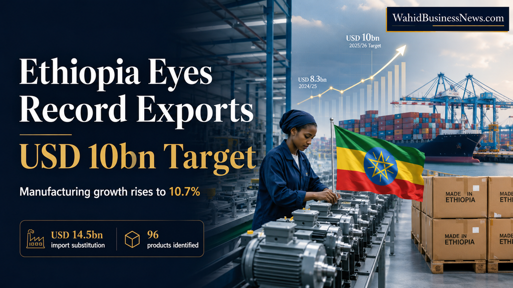 Ethiopia aims for USD 10 billion export earnings in 2025/26