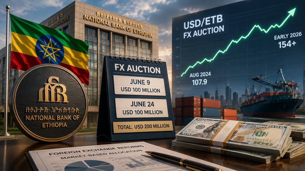 NBE Sets $200mn June FX Auctions as Birr Reform Continues