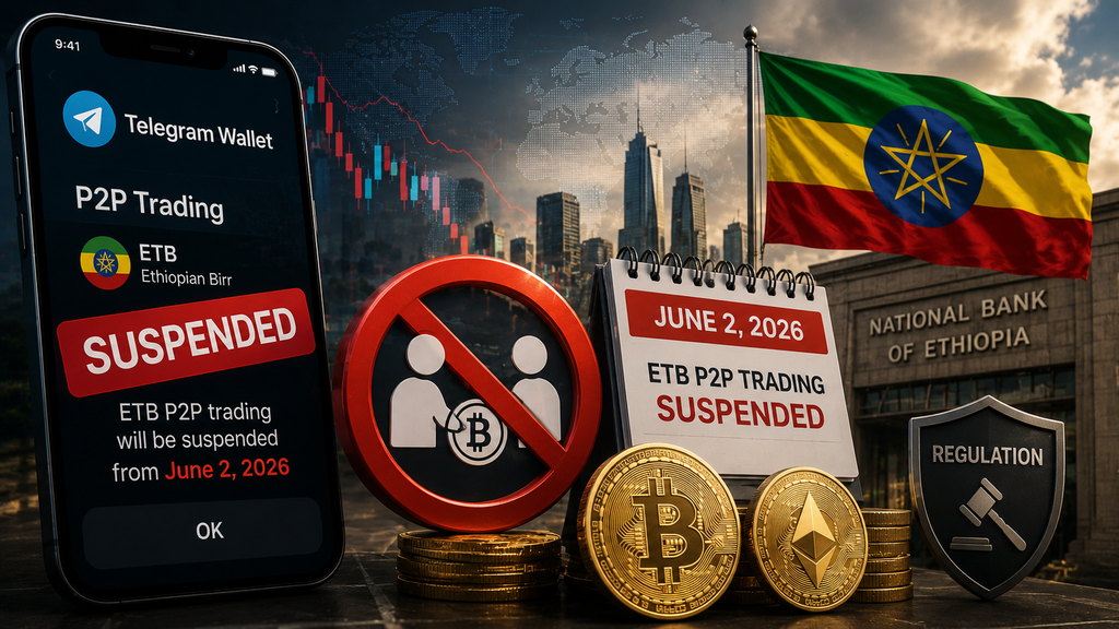 Telegram Wallet Suspends ETB Crypto Trading From June 2