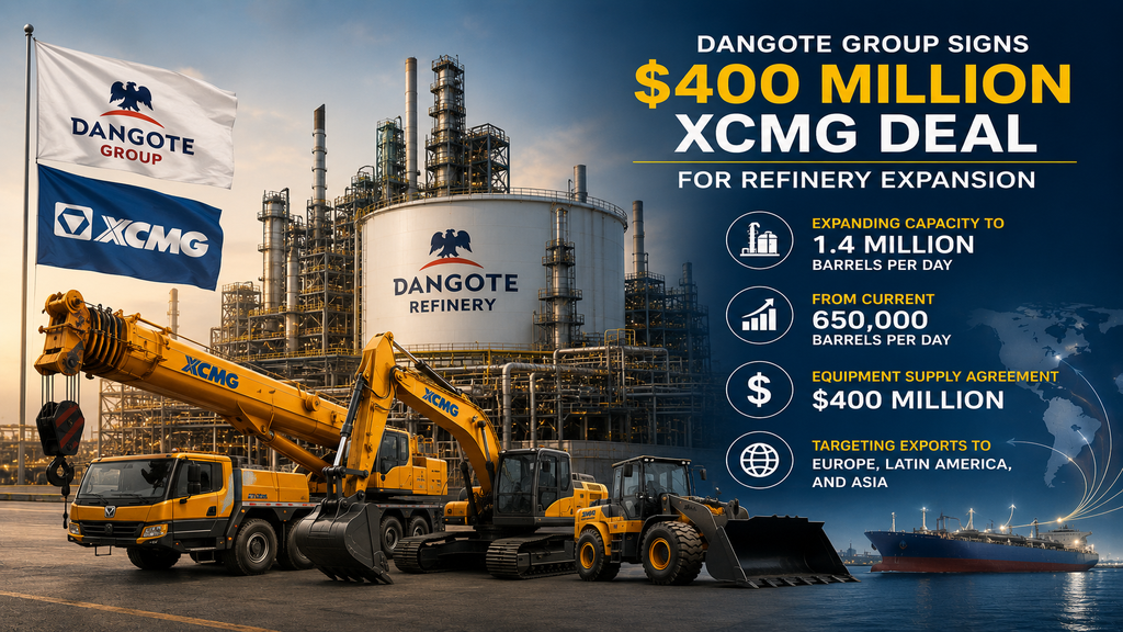 Dangote Signs USD 400m XCMG Deal for Refinery Expansion